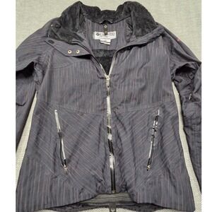 Columbia Titanium Omni-Tech Interchange Jacket Womens Large Grey Pinstripe Shell